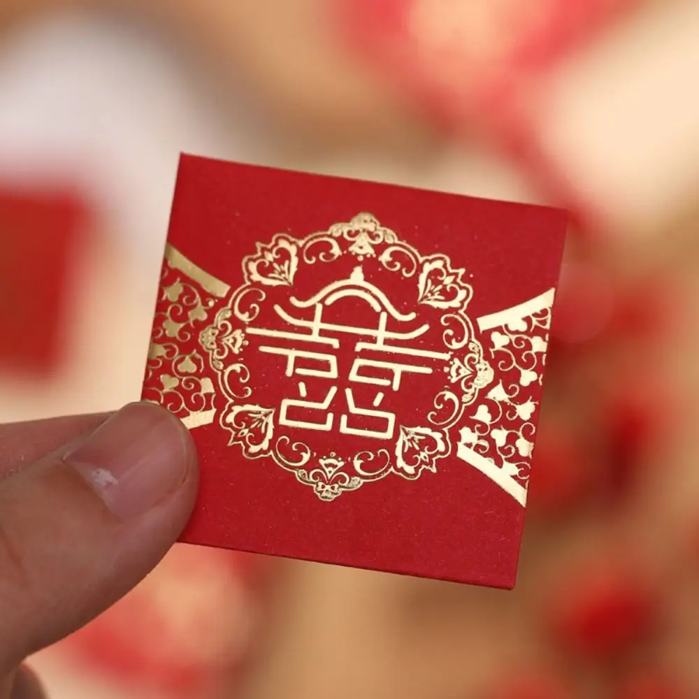 10PCS New Year Packet Mini Coin Money Pockets Best Wishes Small Size Red Envelope Dragon Pattern Blessing Bag Celebration Party