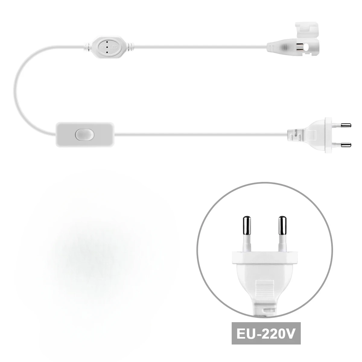 220V EU Switch Wire 303switch Cable ON OFF for COB LED Strip EU Plug LED Light Tape Clip Accessory