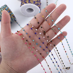 1 Meter Stainless Steel Link Cable Chain Gold&Enamel Chain Necklace for DIY Necklace Bracelet Jewelry Making Findings Wholesale