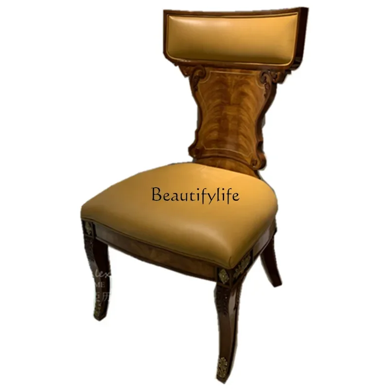 

ls 27English Solid Wood Dining Chair Revival European Restaurant Chair