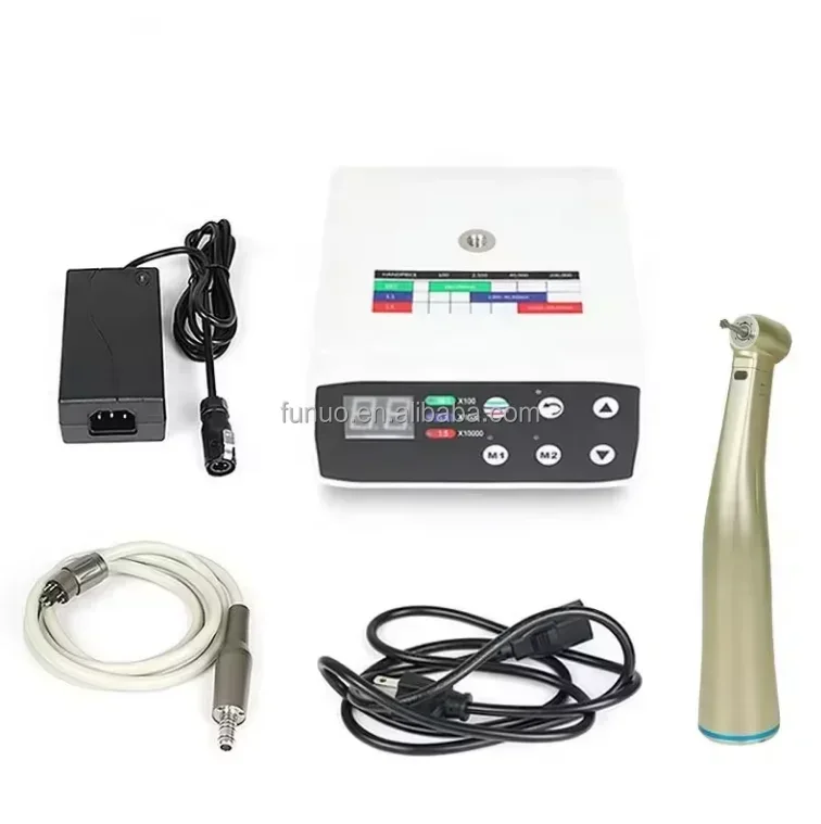 2026/new handpiece low speed kit with electric motor contra angle 1:1 push button fiber optic increasing speed