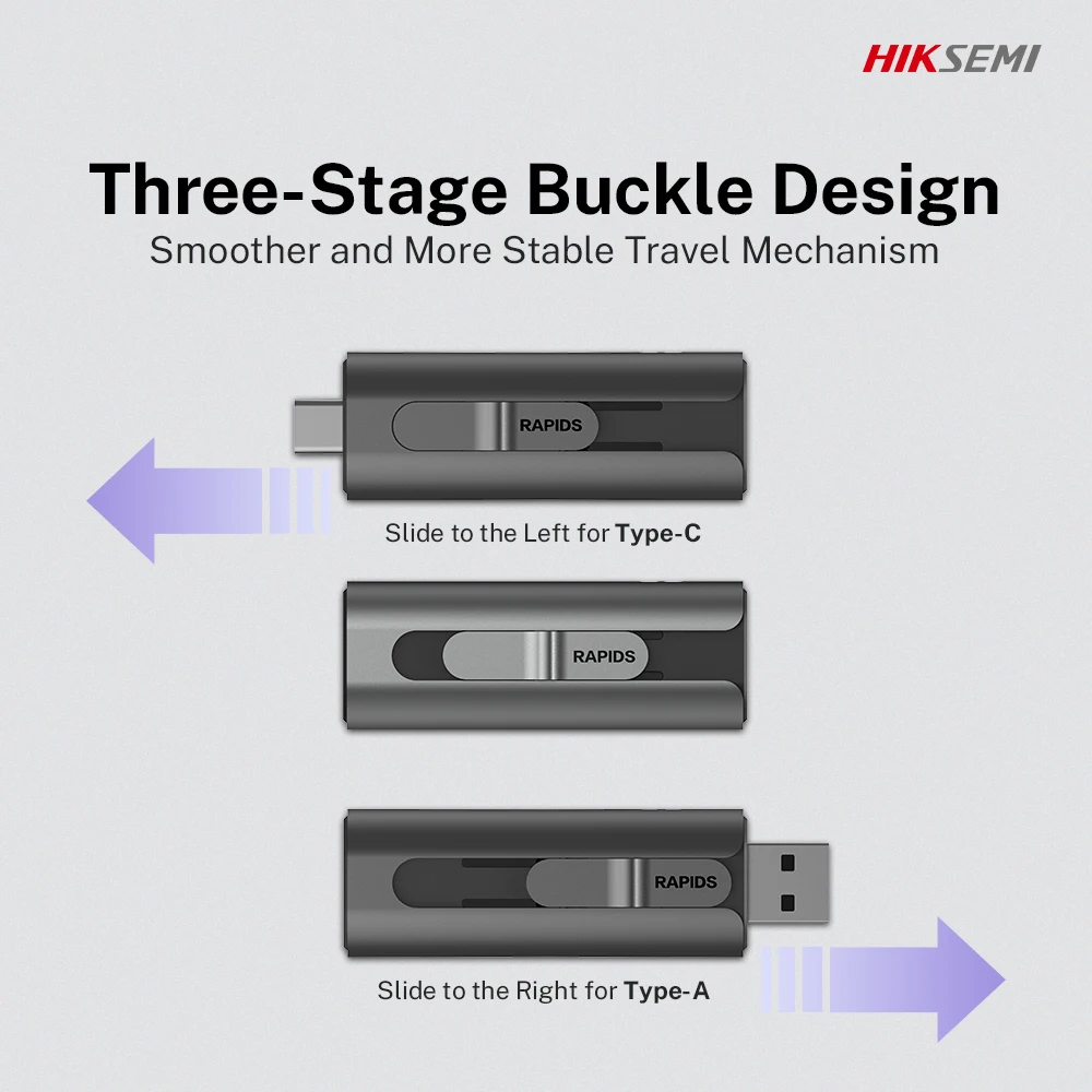 HIKSEMI Rapids 듀얼 USB 플래시 드라이브, 모바일 노트북 PC용 고속 솔리드 스테이트, C타입 OTG, 128GB, 256GB, 1TB, 512GB, USB3.2