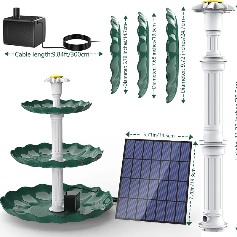 3 warstwowe oczko wodne z 3W pompa solarna, DIY fontanna solarna odpinany i nadaje się do oczko wodne, ogród dekoracji