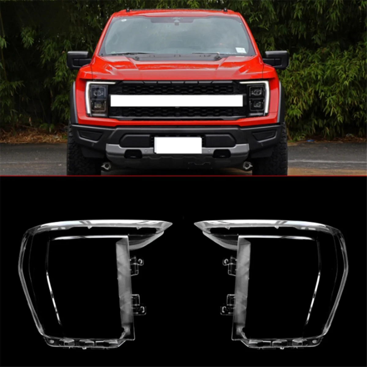 Right Car Headlight Lens Cover Head Light Lamp Shade Shell Lens Lampshade for Ford Raptor F-150 2021-2023