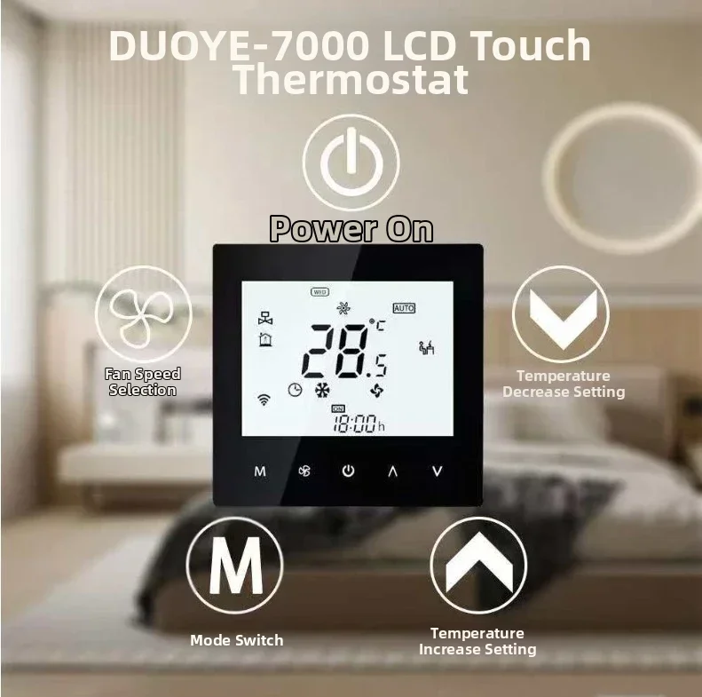 Energy Saving Thermostat Flexible Heating Programmable Thermostat AC 100-240V Power Clear Wiring Diagrams DIY Heating Schedule