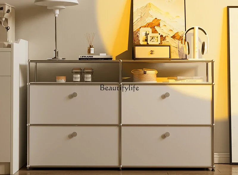 

FG17*Stainless steel side cabinet module living room storage storage chest