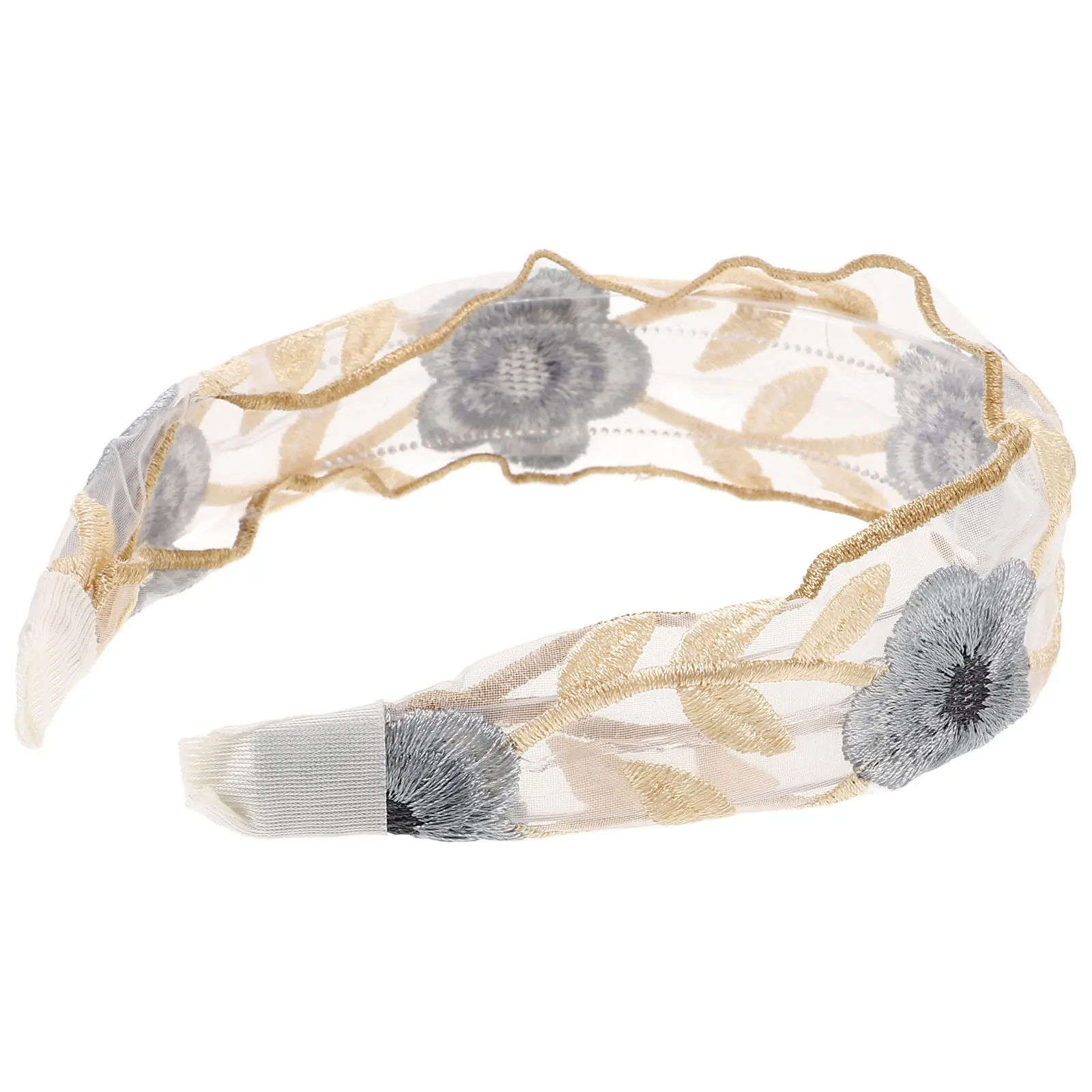 

Chic Embroidered Flower Headband Wide Hairband For Women Girls Comfortable Fit Multifunctional Face Washing Hair Accessories