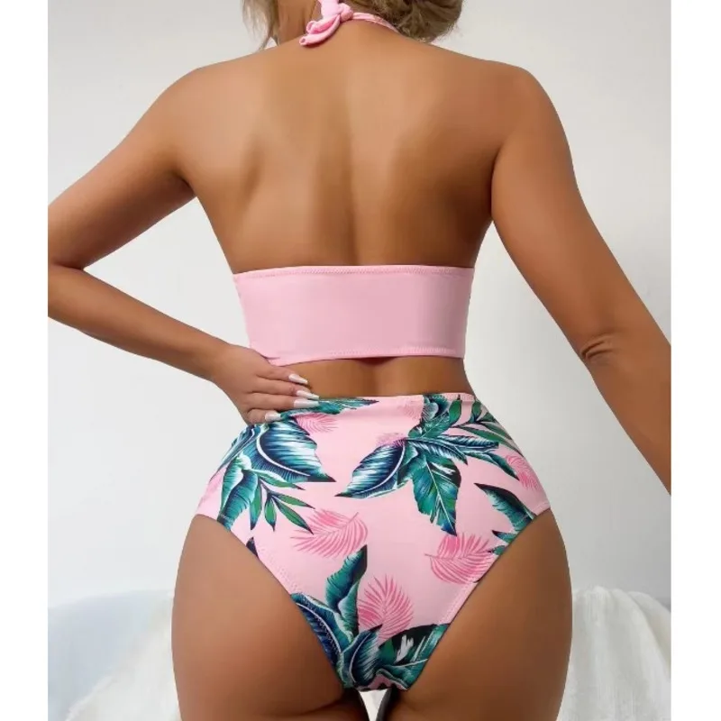 Bikini sexy a vita alta Costumi da bagno rosa Costumi da bagno donna Push Up Costumi da bagno da spiaggia Costumi da bagno Bikini brasiliano Set Bagnante da piscina