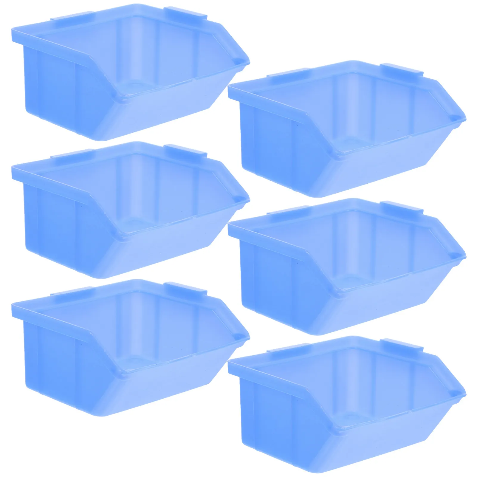 6Pcs Hardware Parts Storage Box Plastic Nesting Shelf Bin Stackable Organizer for Workshop Office Home Storage Container