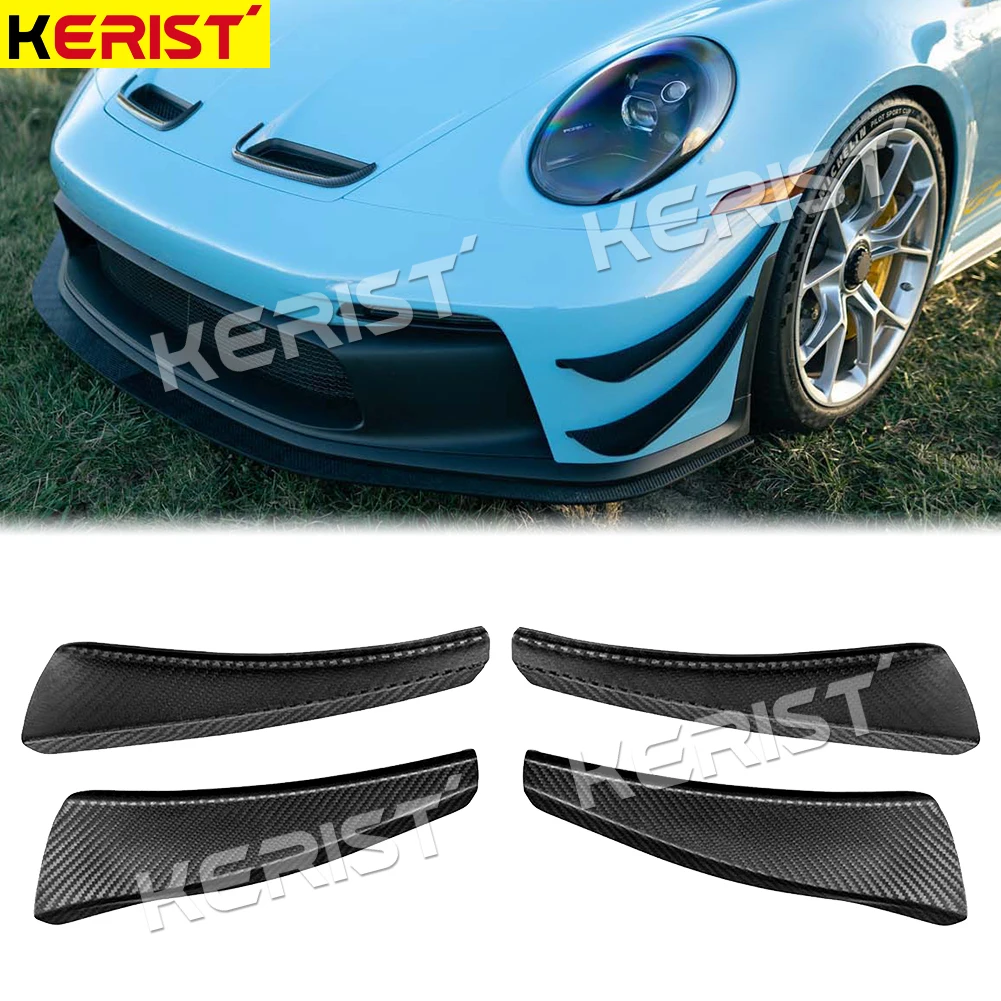 

Carbon Fiber Front Bumper Canards Fins Splitters For Porsche 911 992 GT3 2019