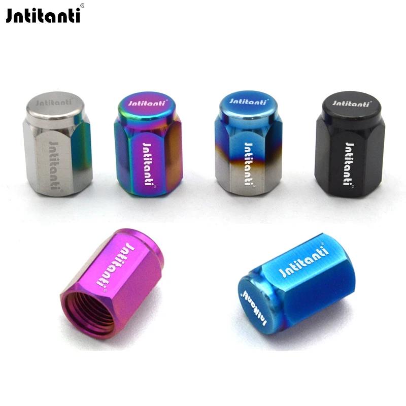 Jntitanti Customized Color Various style Gr.5 titanium Wheel Valve Stem Caps 4pcs for  Automobiles,Motorcycle