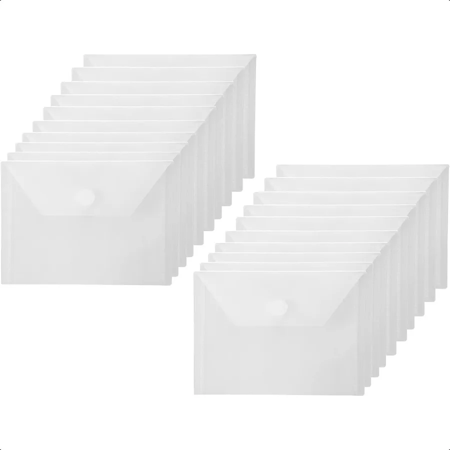 

4x6 Plastic Envelopes Hook Loop Closure Coupon Receipt Storage Holder 20 Pack
