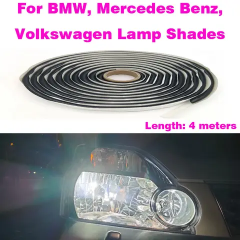 4M Headlamp Glue Black Butyl Rubber Glue Headlight Sealant Retrofit Reseal Hid Headlamps Taillight Shield Glue Waterproof Tapes