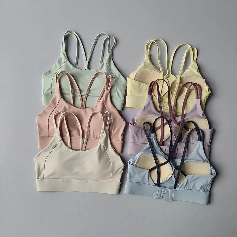 Hochintensiver Fitness-Sport-BH, stoßfest, verhindert Durchhängen, integrierter Stil, Laufunterwäsche, Kontrast-Weste-Top für Frauen – Detail 21