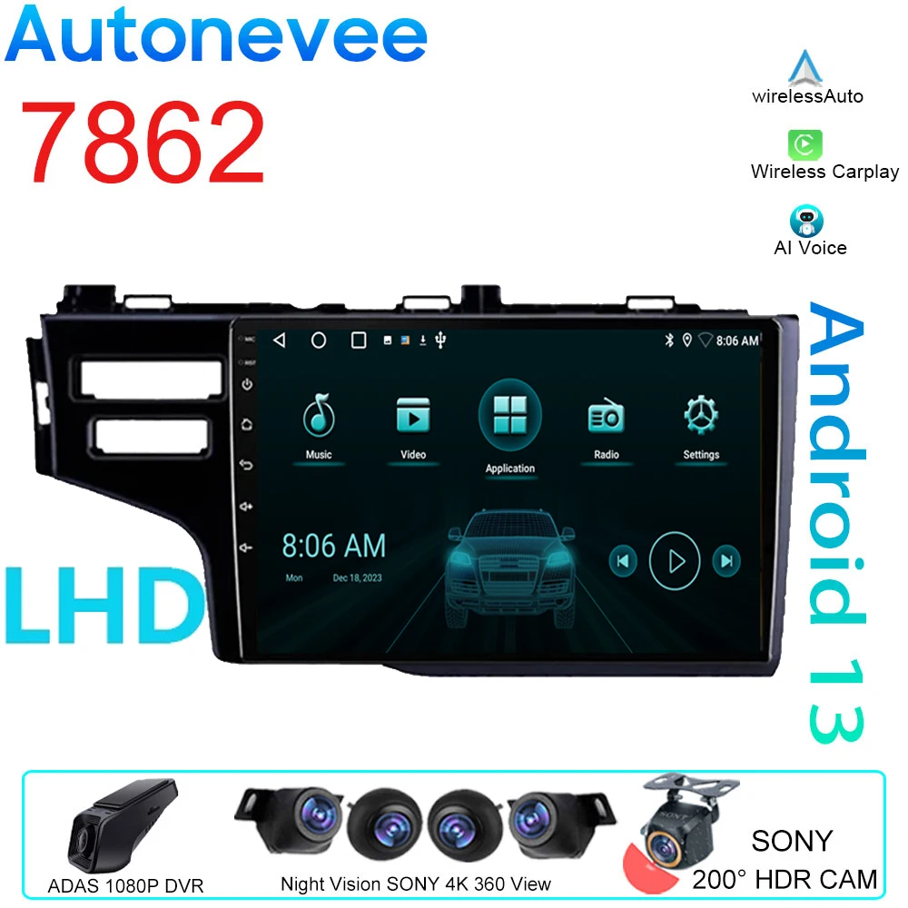 

LHD 4G For Honda Jazz 3 2015 - 2020 Fit 3 GP GK 2013 - 2020 Android Auto Car Radio GPS Multimedia Video Player Navigation stereo