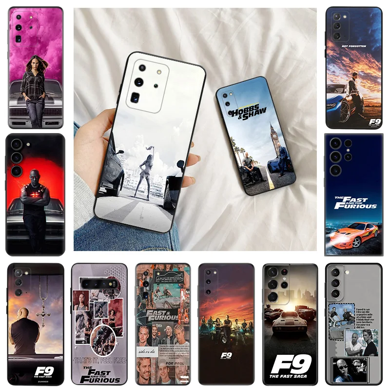 Ultra Thin Matte Silicone Soft Case For Samsung S24 Ultra S23 FE S22 Plus S21 S20 S10 Note20 Fast Furious Black Color Back Cover