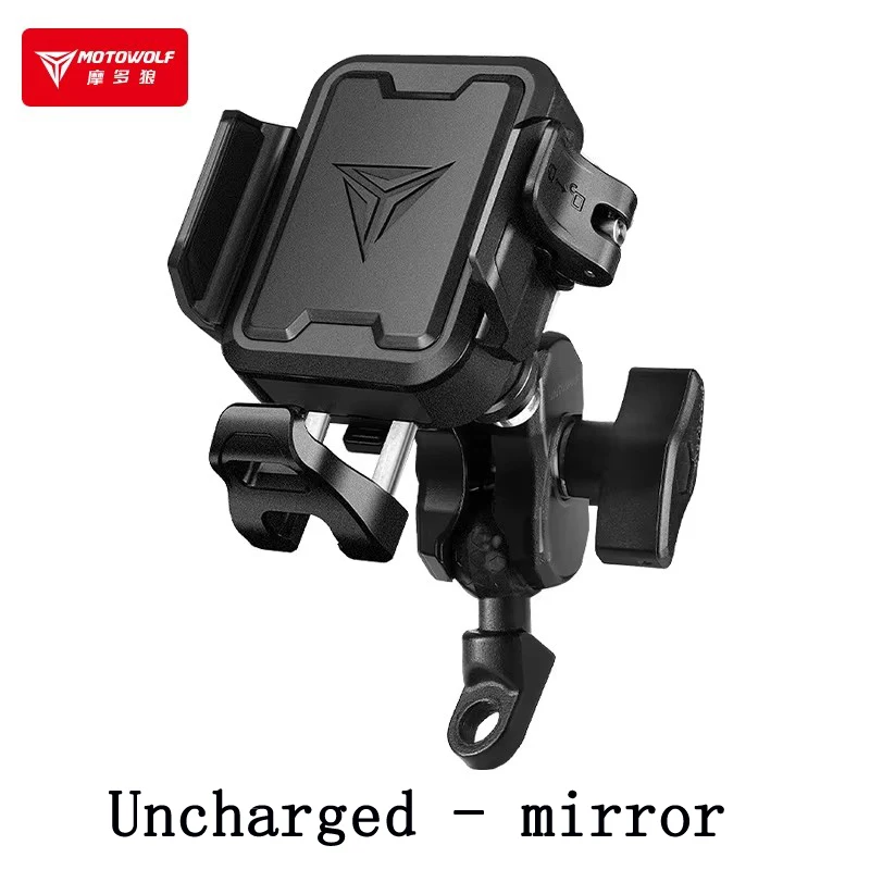 MOTOWOLF Motorrijden Schokabsorberende telefoonhouder Type-c Oplader Verstelbare anti-diefstal Quick Release Navigatiebeugel