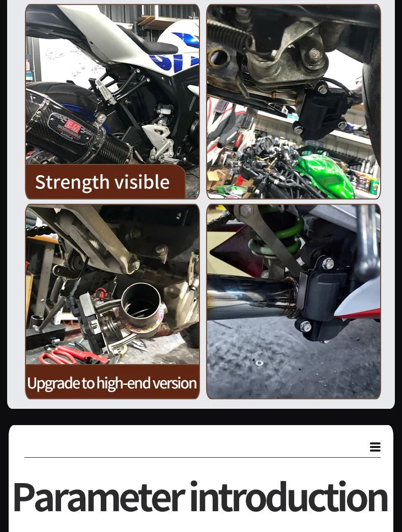 Auspuff Motorrad Auspuffrohr System Lokomotive Sound Modifizierte Edelstahl Ventil Elektronische Schalter Taste Steuerung 51/60/63mm Durchmesser – Detail 9