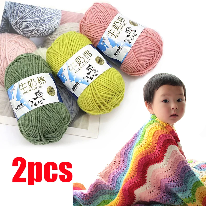 2pcs 50g Knitted Yarn for Sale Yarn Laine Crochet Thread Lanas Para Tejer T-shirt Yarn Hilo