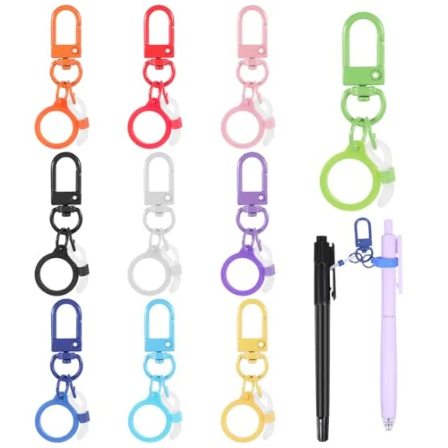 Mini clips de colores para bolígrafos, 10 unidades, accesorio para carrete de identificación de enfermera con cierre de mosquetón, soporte retráctil para enfermeras, convertidor de bolígrafo, Sil
