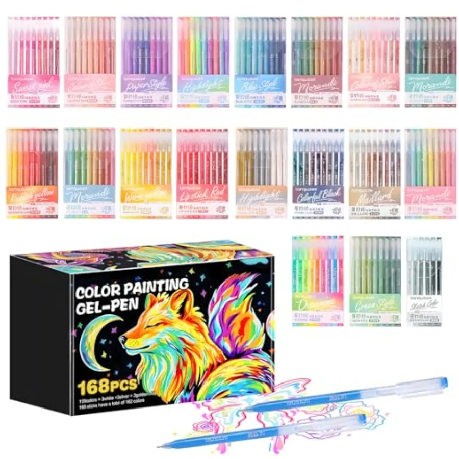 

Цветные гелевые ручки с тонким наконечником 0,6 мм для раскрашивания — портативный футляр, цветные гелевые ручки для ведения дневников, раскрашивания, рисования и творчества.