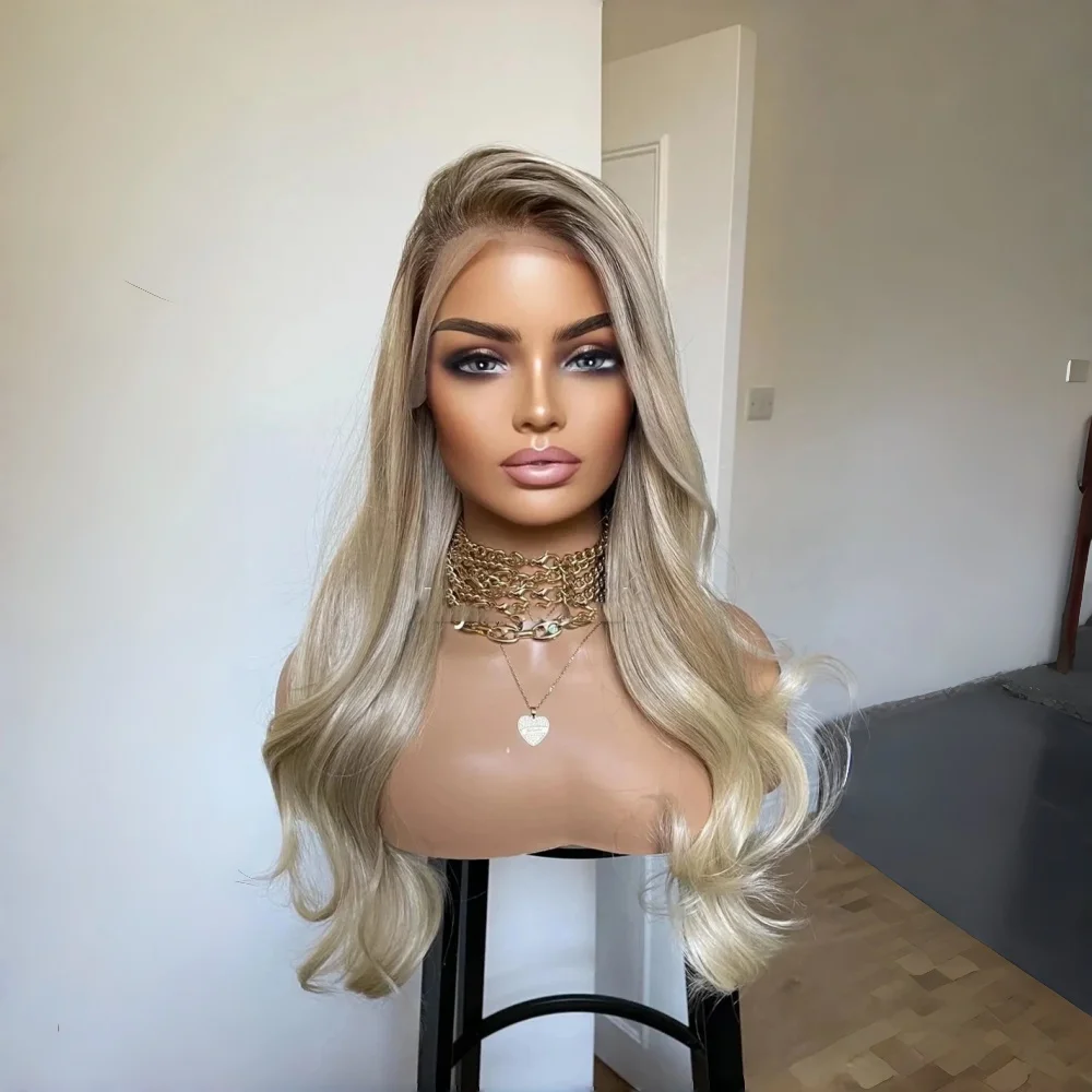 

Soft ombre Blond body wave Hair 150 density and 13×4 100%human hair wig lace front wig, with baby hair pre plucked