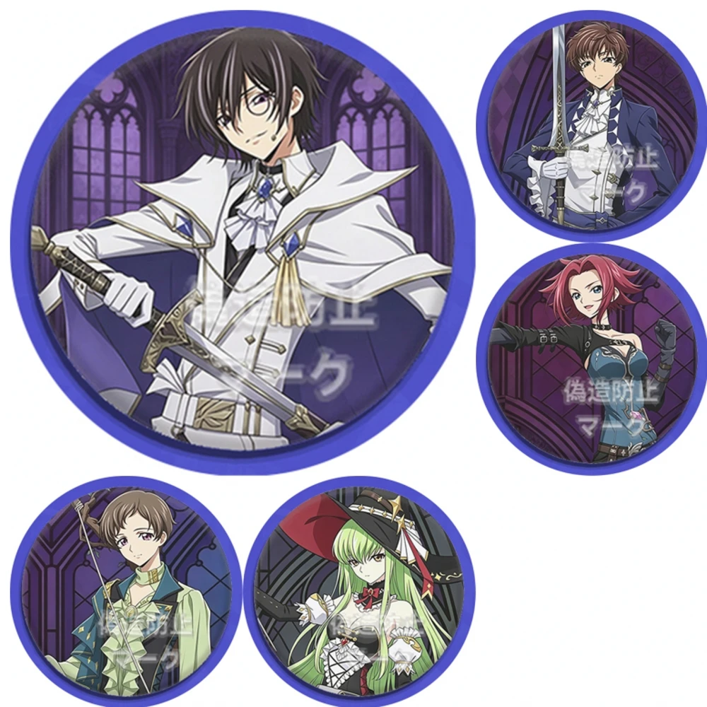 58mm Anime CODE GEASS Lelouch of the Rebellion Knight Of Seven Cosplay COSTUME Badge Pin SPTE Tinplate Brooch Porp