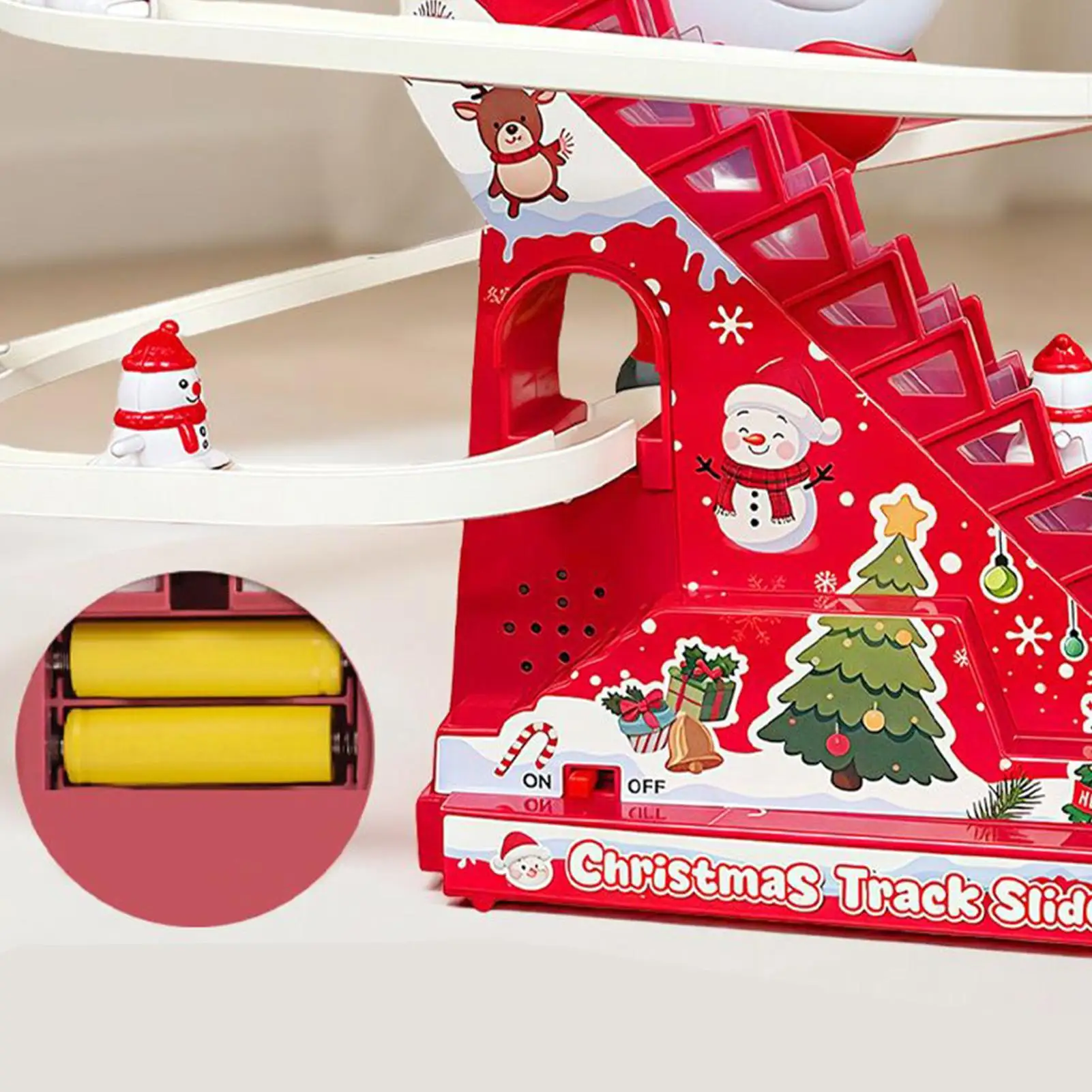 Electric Toddler Roller Coaster Roller Climbing Toys With Santa Design  Snowman Coaster With Light Music Track Activity For Boys