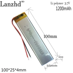 1-12 sztuk 3.7V 1200mAh 4025100 bateria litowo-polimerowa bateria litowo-litowa na światło szafkowe LED pasek świecący instrument testowy