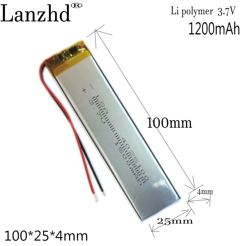 1-12pcs 3.7V 1200mAh 4025100 Battery Li-Polymer Battery Li Po Lithium Cells For Cabinet light LED lamp strip test instrument