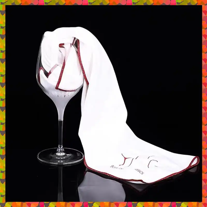 Promotion! Set Of 2 Champagne Glass & Wine Glasses Polishing Cloths For Streak-Free Cleaning