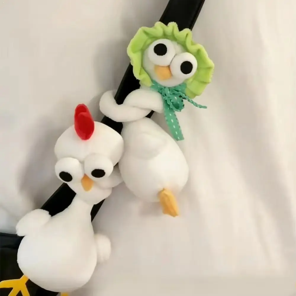 

Funny Design Long Neck Chicken Plush Keychain Cute Style White Color Giraffe Bag Pendant Creative Gift 40CM