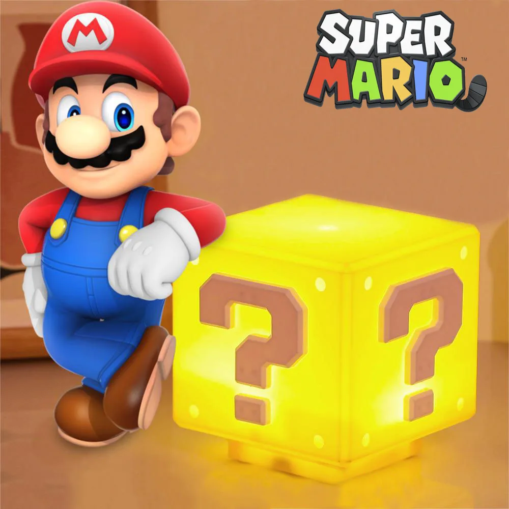 Super Mario Night Light เพลงอะนิเมะอุปกรณ์ต่อพ่วง LED เครื่องหมายคําถามคางคกเด็กห้องนอนโคมไฟข้างเตียง USB ชาร์จของขวัญ