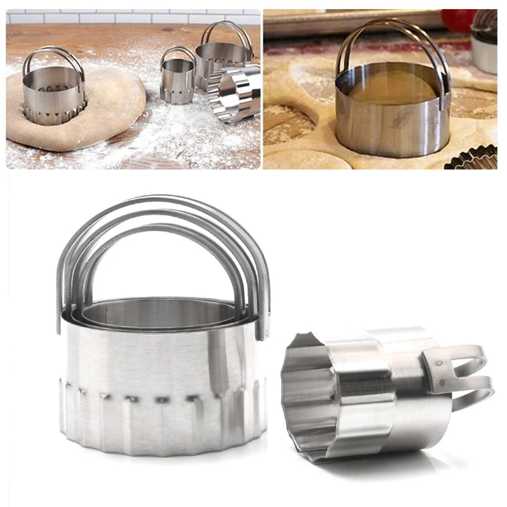 

1Set Stainless Steel Round Mousse Ring Cake Cutter Easy Release Non-Stick DIY Baking Pastry Biscuit Mold Round Cake Cutter