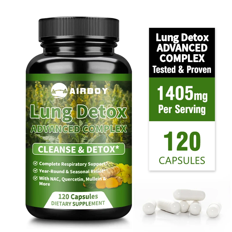 Lung Cleanse & Detox Capsules - It Helps Improve Lung Function, Boost Immunity, Cleanse The Lungs, and Promote Deep Breathing