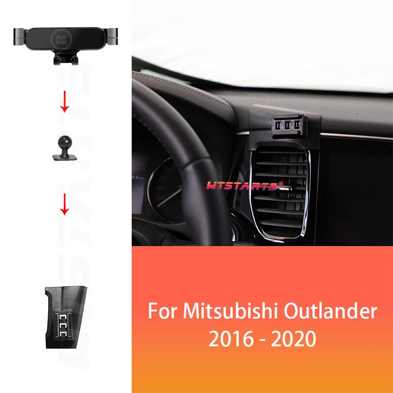 Car Phone Holder GPS Navigation For Mitsubshi Outlander 2016-2022 Adjustable Rotating Phone Holder Base Car Interior Accessories