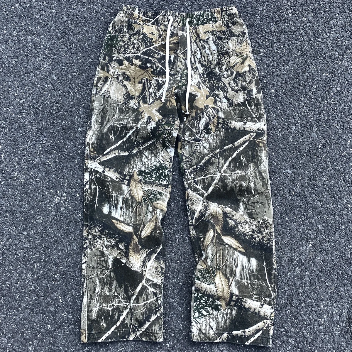 

Cooocoll Fashion Leaf Camouflage Functional Tactical Pants Pure Cotton Washed Vintage Casual Oversize Trousers For Men