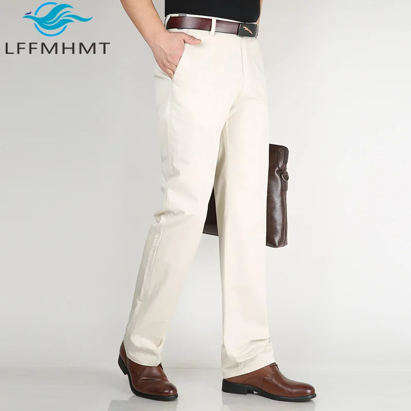 

Spring Autumn Fashion Men's Casual Pants High-waist Solid Color Simple Basic Loose Casual Business Style Trouser Male