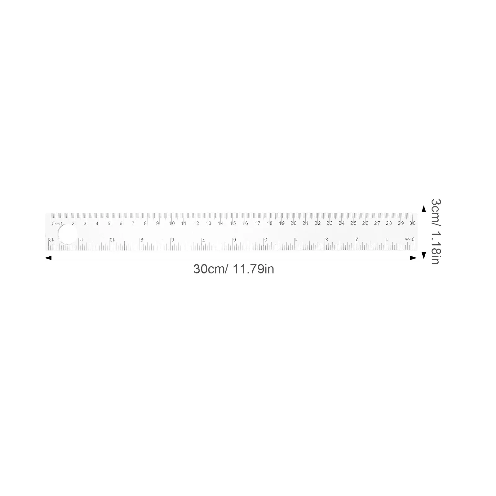 10Pcs Magnifying Ruler Clear Plastic Straight Ruler Precise Measuring Tool Portable Office Drawing Student Stationery Scale