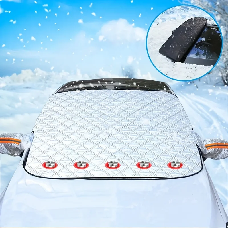 Sunshade Waterproof  Cover Car Windshield Snow Protector  Car Front Windscreen Cover Waterproof  Durable、UV Protection and Easy