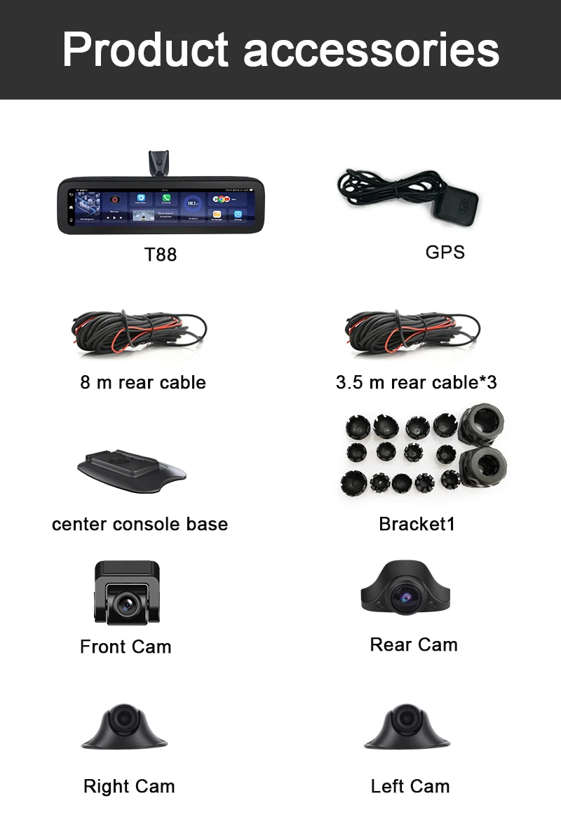 4g LTE Dash Camera Car Dvr Black Box 4 Lens Dashcam Front Rear Live Streaming On Phone For Long-Distance Travel Security