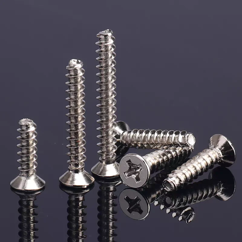 M1-M4 Mini Countersunk Flat Tail Self-tapping Screws 304 Steel Cross Drive Electronic Instrument Fixed Fastening Screws