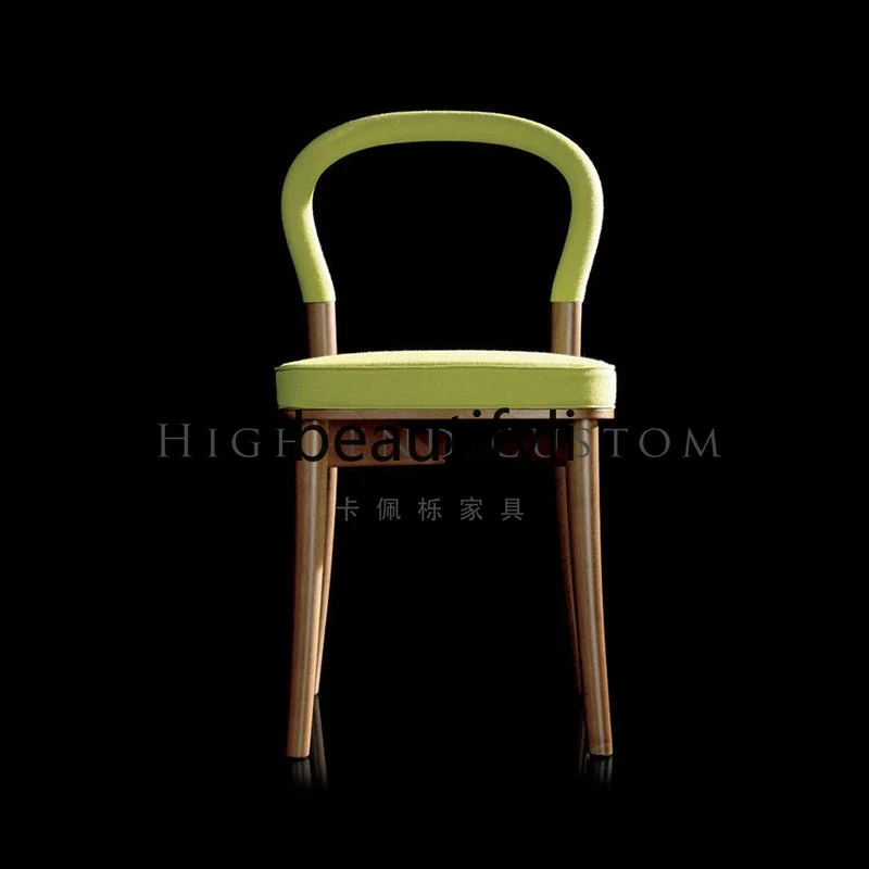 

Modern Minimalist Personality Solid Wood Arc-Shaped Chair Italian Furniture Study Chair