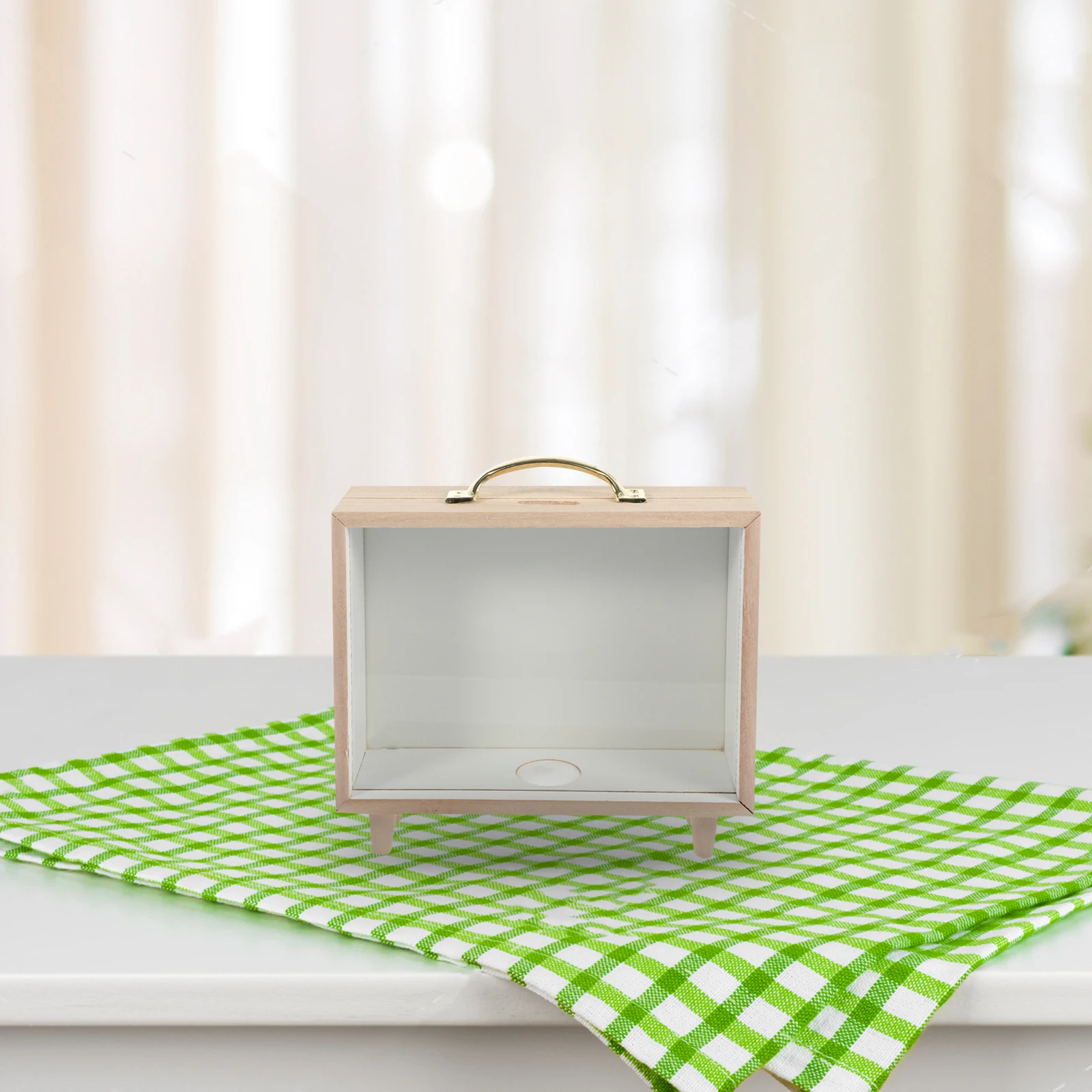 

1pcs Wooden Clear Piggy Bank Large Capacity Vintage Design Desktop Coin Storage Jar For Home Money Saving Cash Container