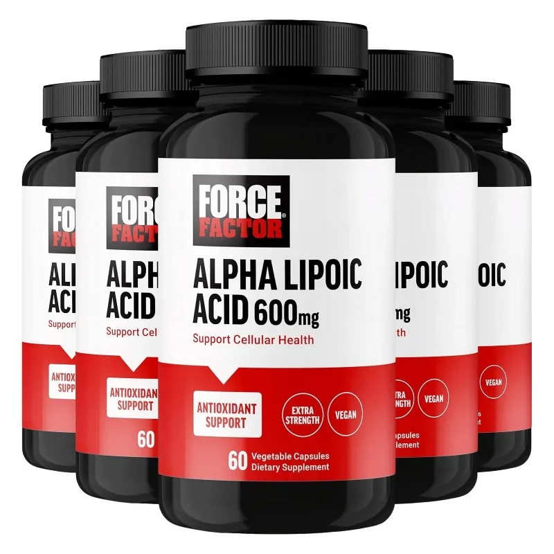 5 Bottles Alpha Lipoic Acid - Cleansing, Energy Metabolism, Antioxidant, Skin Care, Protect Liver, Brain and Nerve Health