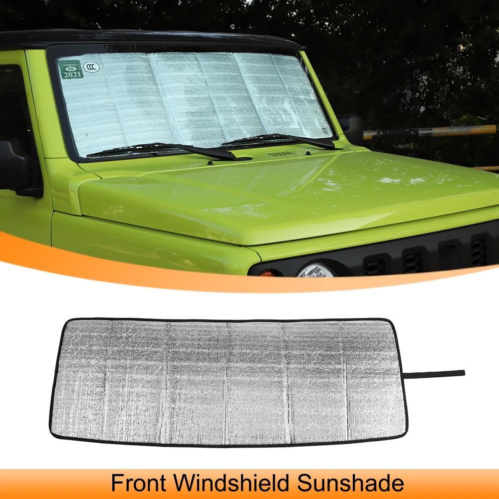 Car Front Windshield Sunshade Cover for Suzuki Jimny 2019 2020 2021 2022 2023 JB64 JB74 Car Interior Accessories Aluminum Foil