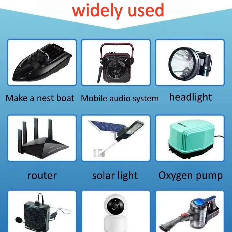 T1882011-5 T888 قارب علف الاسماك تستخدم على نطاق واسع المصابيح الأمامية الصوتية المتنقلة راوتر أضواء الشمسية مضخة الأكسجين 7.4 فولت بطارية ليثيوم