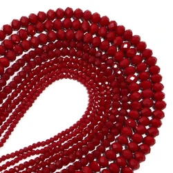 1 String Natrual Abacus Faceted Red Crystal Bead Flat Glass Loose Spacer Beads for DIY Jewelry Making Bracelet Earrings Findings