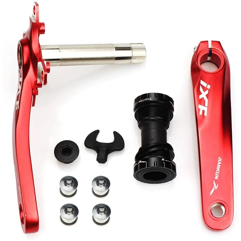 IXF Mountain Bike Hollow Technology 170mm Crank + BB + 104BCD Round Narrow Chainring  32T 34T 36T 38T Crankset Tooth Plate Parts