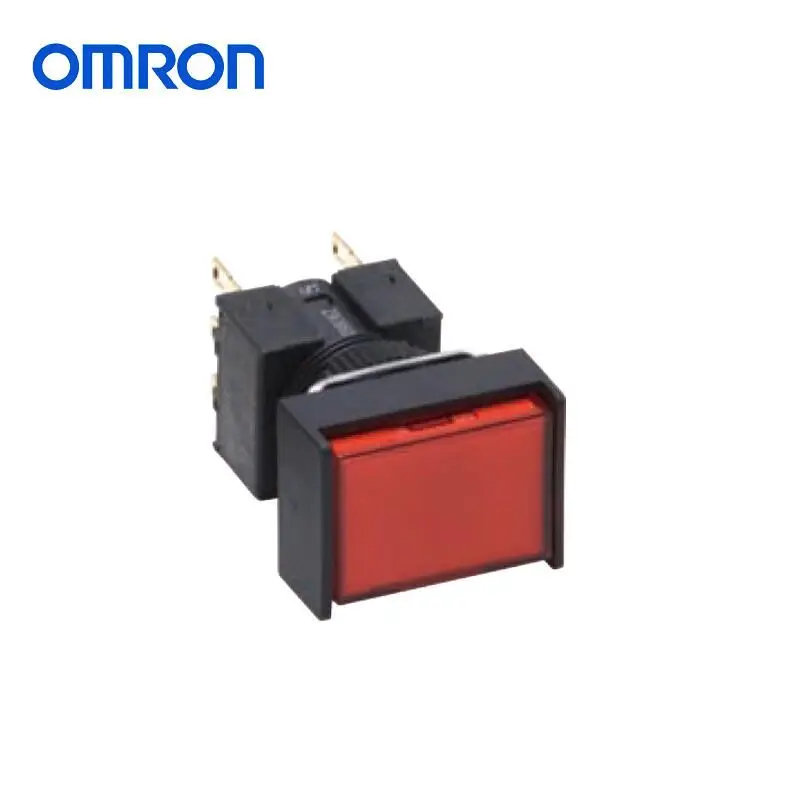 OMRON A16L-JGM-24D-1 Illuminated Pushbutton Switch 16mm Rectangular Green LED 24VAC/VDC Momentary SPDT 5A 125VAC IP40